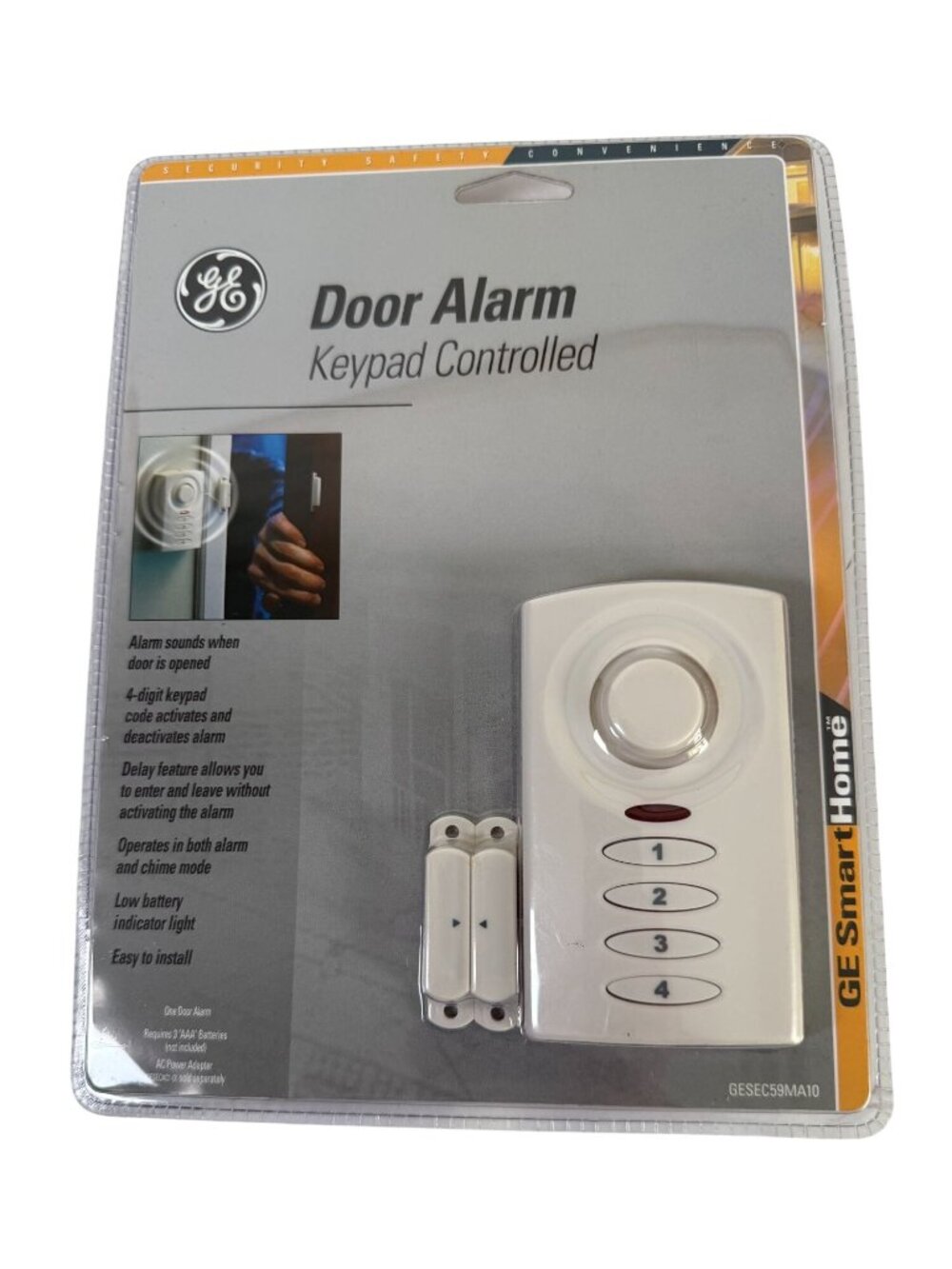 GE Door Alarm Keypad 120dB Sound 4-Digit Code Alarm Chime Battery Operated